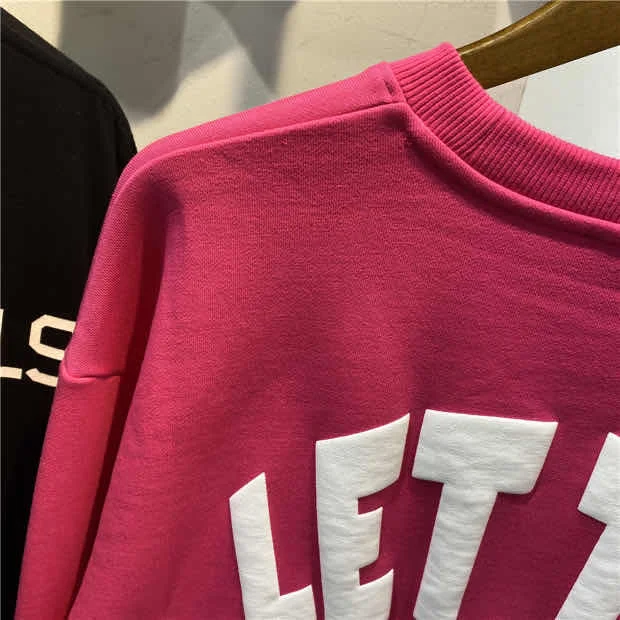 

GOODBOY LET THE PARTY BEGIN" Foam Letter Logo Sweatshirt Men Women 1:1High Quality Fleece Crewneck Sweatshirts Pullover