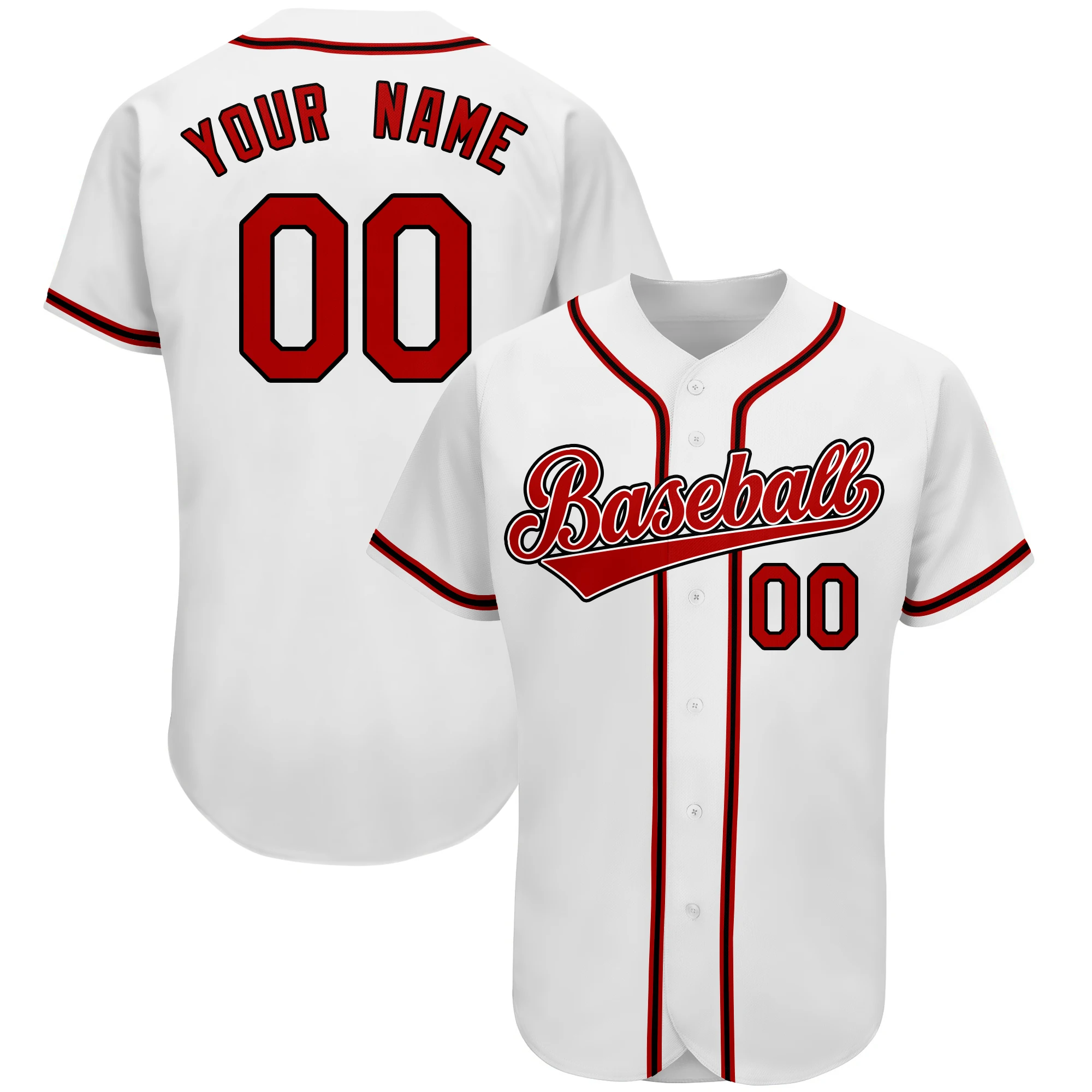 Customized Top Quality Baseball Jersey，Design Hip Hop Casual Men's Clothing，Small Button Down Tee Shirts With Team Name/Number