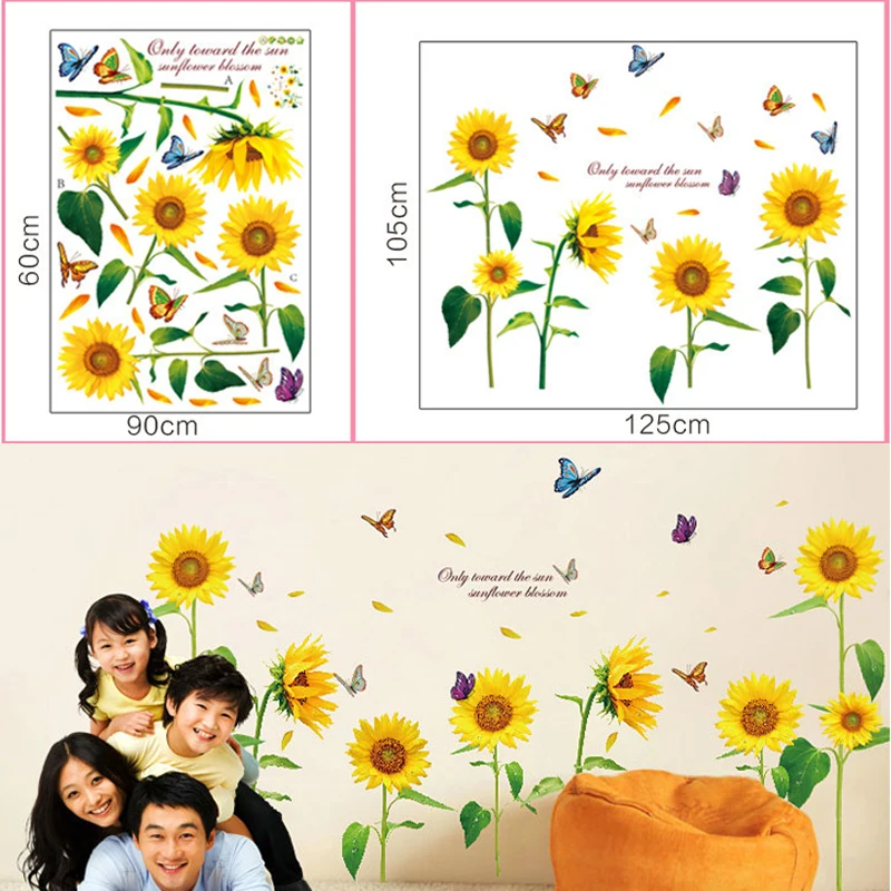 Настенные наклейки креативные на стену из ПВХ с цветами многоцветные деревом