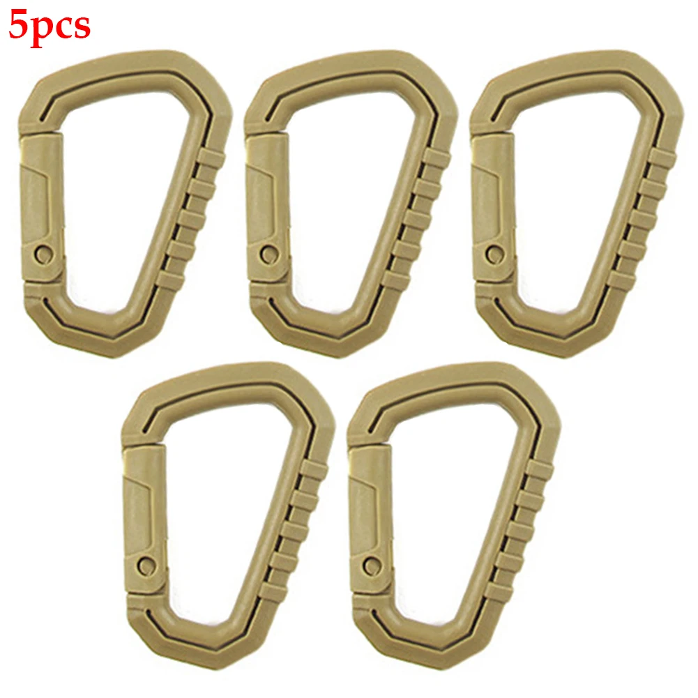 5Pcs Strong Quick Release Traveling Clip D Shape Hanging Mountaineering Buckle Snap Keychain Lightweight Hook Outdoor Carabiner | Спорт и
