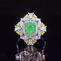 fashion green high carbon japanese light luxury moissanite open female ring wedding feasts jewelry women rings engagement gift