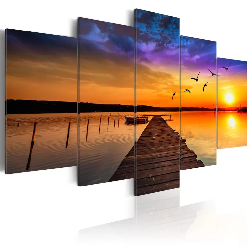 

Romantic Lake Home Wall Decoration Landscape Five Piece Set Canvas Printing Drawing Living Room Modern Space Art