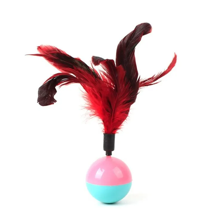 

1 Pc Random Chicken Feather Tumbler Cat Toy Tease