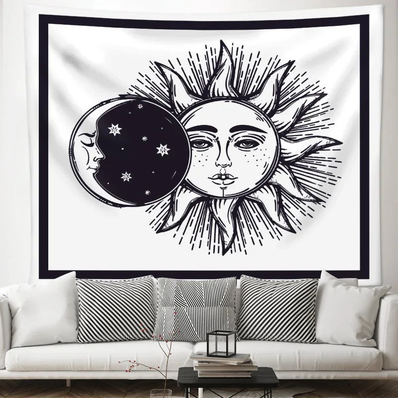 

Mandala Tapestry Tarot Card Wall Hanging Astrology Divination Witchcraft Room Decor Bedspread Throw Cover Sun Moon Wall Decor