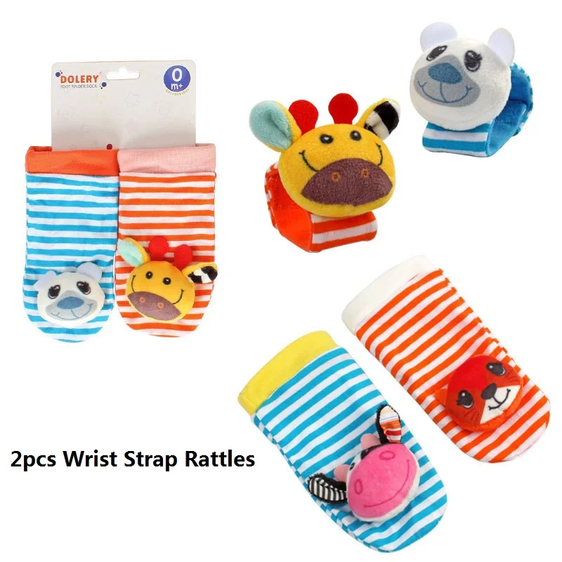 Игрушка для новорожденных повязка на запястье детские погремушки с героями