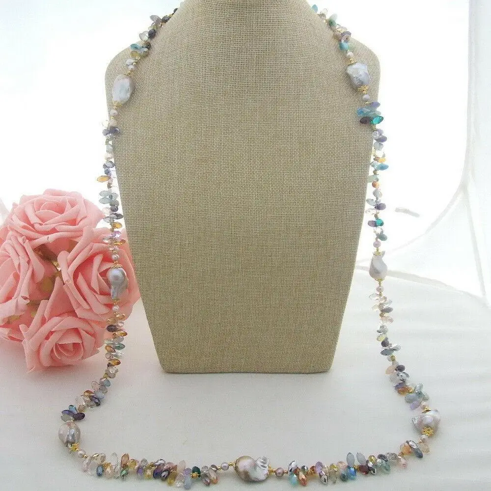 Y · YING длинное ожерелье с цветная слеза кристаллами 49 дюймов 25 мм |