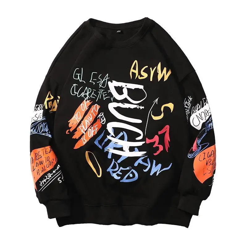 

Хлопковая толстовка в стиле хип-хоп, мужской крутой пуловер, топы в стиле Харадзюку, уличная одежда, осенняя Готическая толстовка с капюшоно...