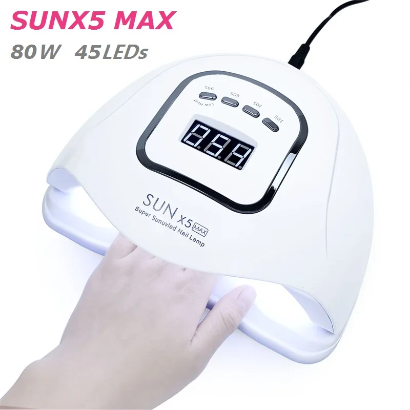 УФ-лампа SUN X5MAX для сушки ногтей 80 Вт 45 светодиодов | Красота и здоровье