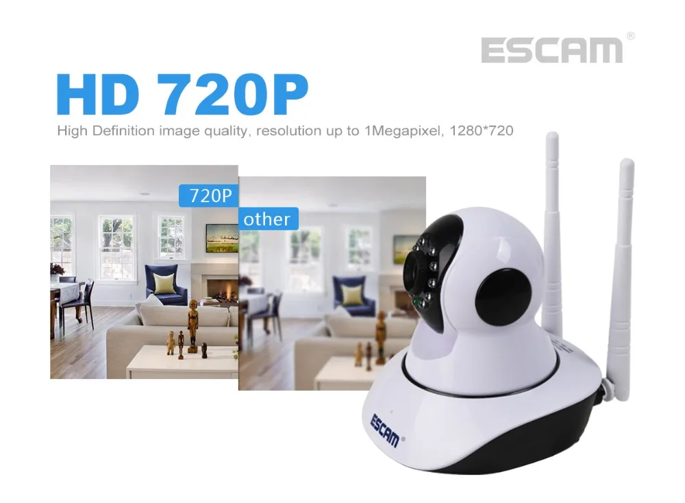Ip-камера ESCAM G01/02 1MP 720 P/1080 p с датчиком движения PTZ