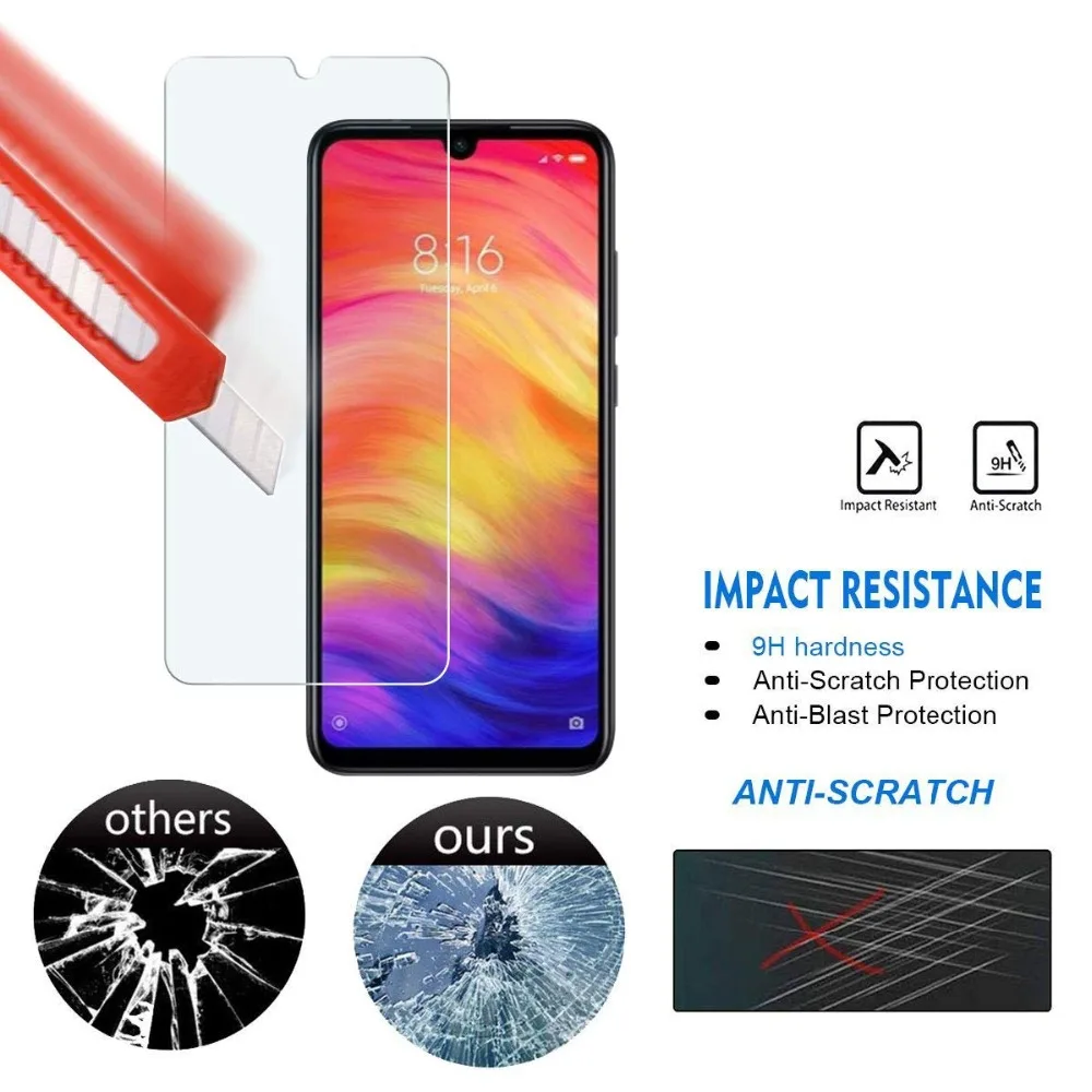 2 шт закаленное стекло для Xiaomi Redmi Note 7 6 k20 Pro протектор экрана для Redmi GO 6A 7A Защитная стеклянная пленка