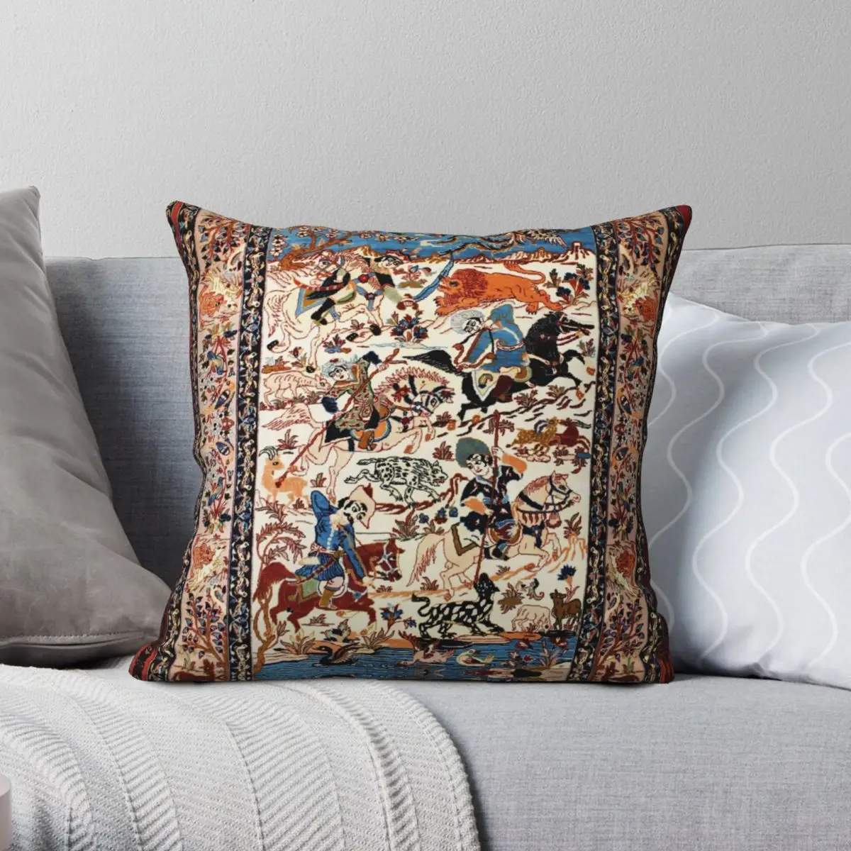 

Синяя антикварная персидская шелковая наволочка Isfahan, квадратная наволочка из полиэстера, льна, бархата, с принтом, на молнии, декоративная ...