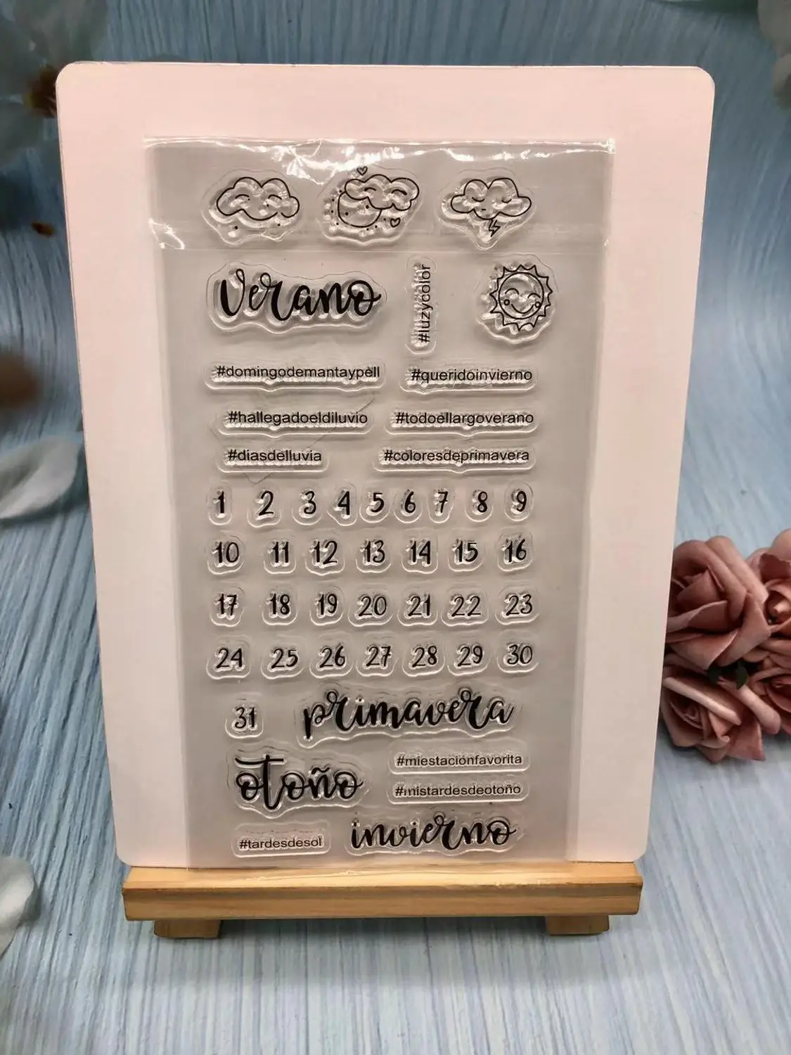 Испания погода текст календарь штамп Прозрачная силиконовая печать DIY альбом