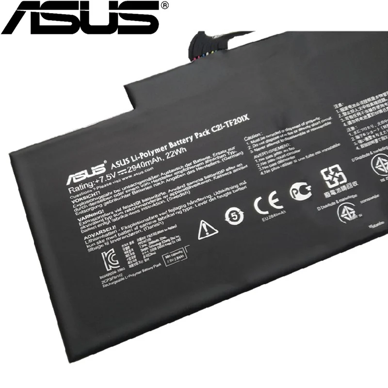 Аккумулятор для планшета ASUS 2940 мАч C21-TF201X, аккумулятор для планшета Asus TF300 TF300T TF300TG TF300TL TF201X 7,5 V 22Wh