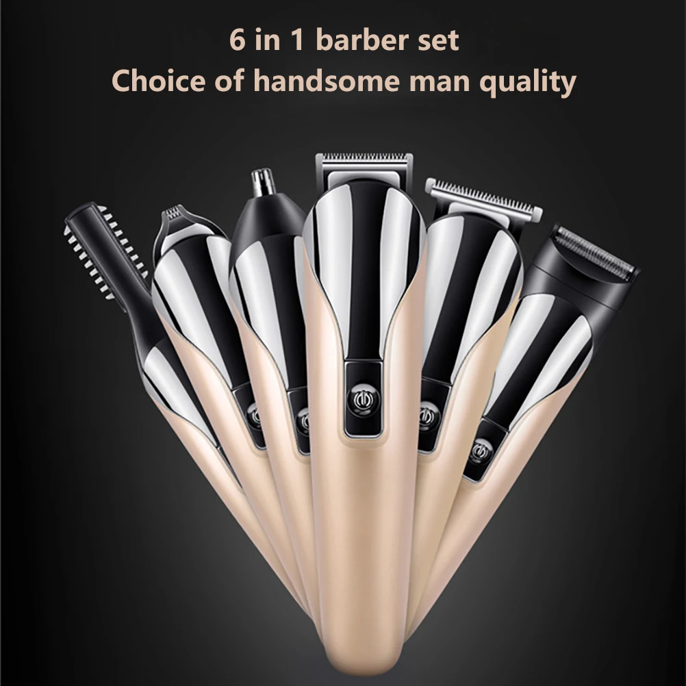 

Multifunctional 6-in-1 Electric Ear Nose Hair Trimmer Face Hair Cutter USB Recharged Ear Beard Shaver Razor Set