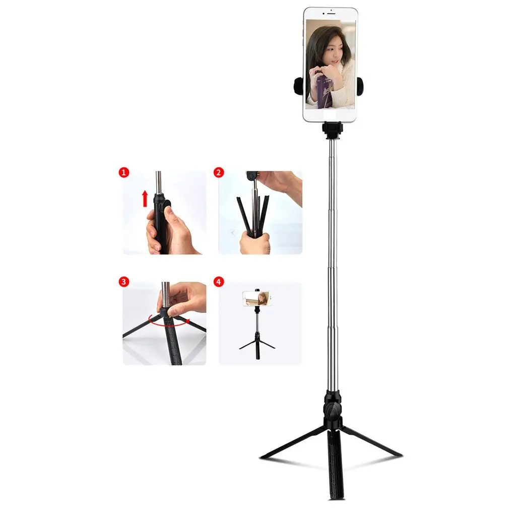

3 in 1 Wireless Bluetooth Selfie Stick for iphone/Android Foldable Handheld Monopod Shutter Remote Extendable Mini Tripod