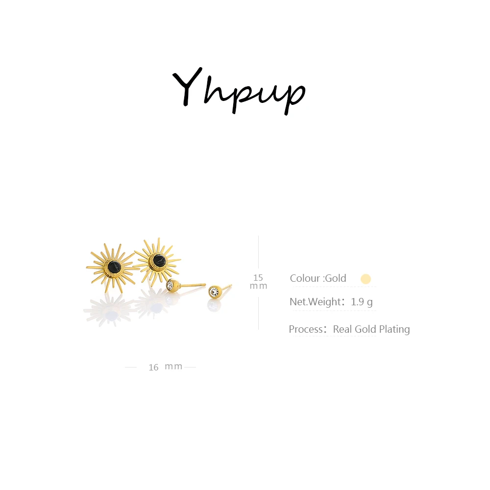 Модные серьги-гвоздики Yhpup из нержавеющей стали со звездами Комплект сережек для