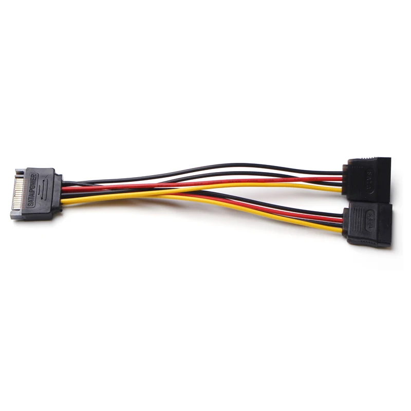 SATA 15pin сплиттер питания кабель 15 Pin штекер для последовательного ATA x 2 Female Y жесткий