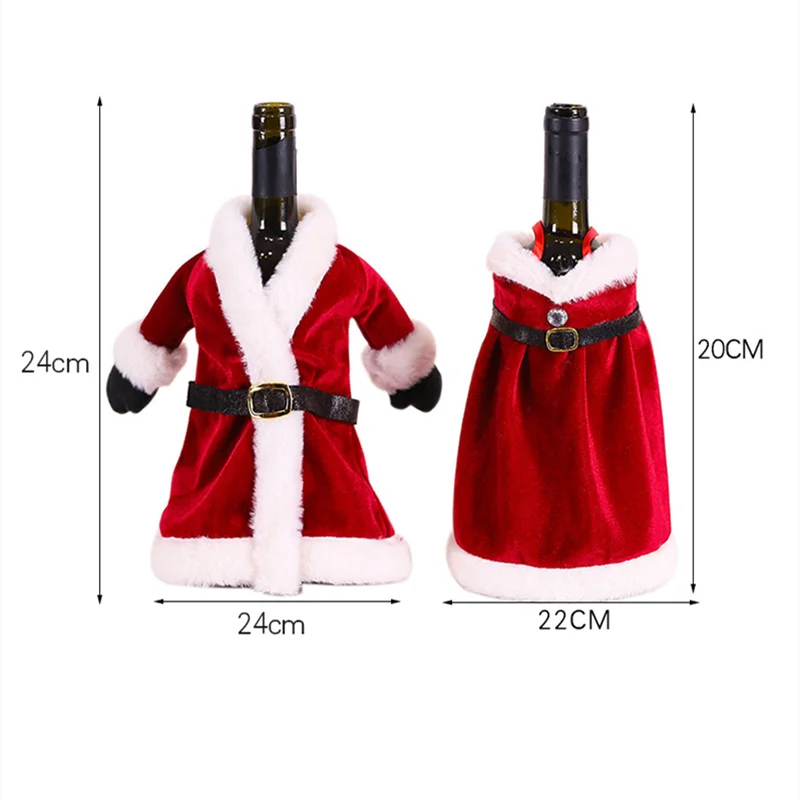 

Christmas Dress Wine Bottle Cover Merry Christmas Decoration for Home Navidad 2021 Christmas Table Decor Xmas Gift New Year 2022