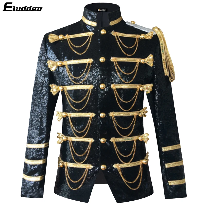 

Mens Party Coats Slim Fit Sequin Blazer Single Breasted Prom Vintage Suit Jacket Sequin Party Prom Dinner Blazer Tuxedo