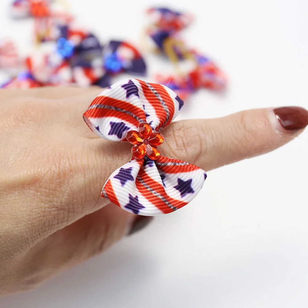 

6pcs Independence Day Dog Hair Ring Headdress Dog Pet Supplies (Assorted Color)