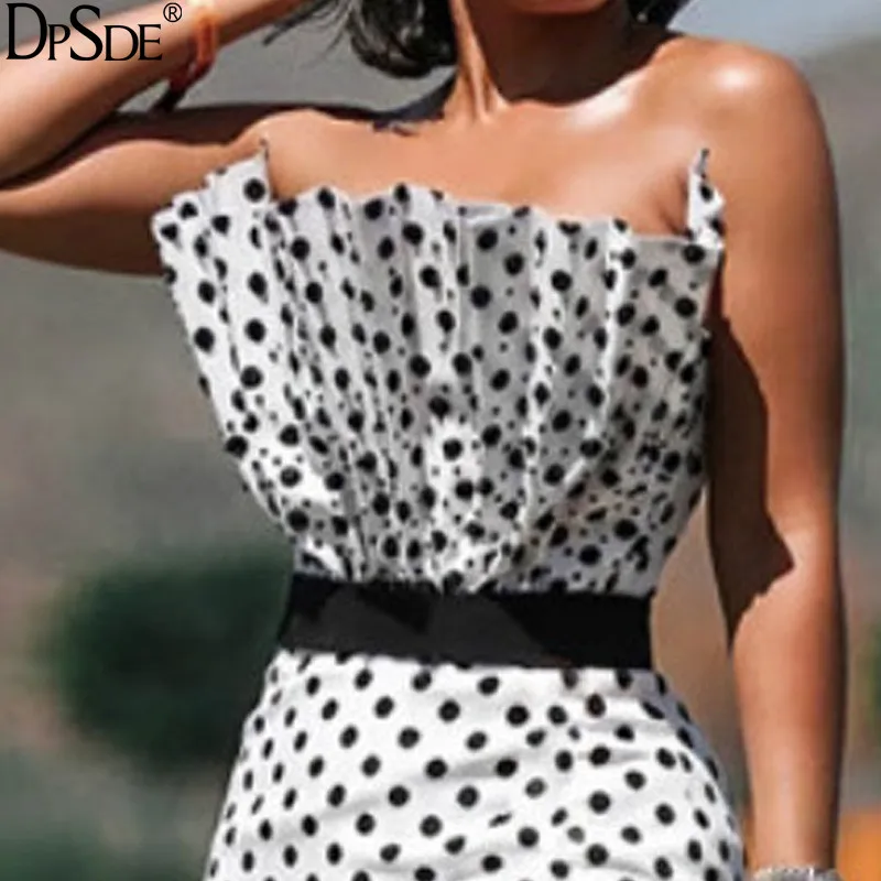 Женское длинное платье без бретелек Элегантное летнее с поясом и высоким