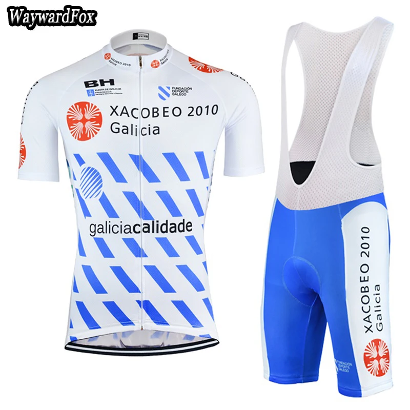 Новые мужские белые комплекты для велоспорта топ с короткими рукавами комплект