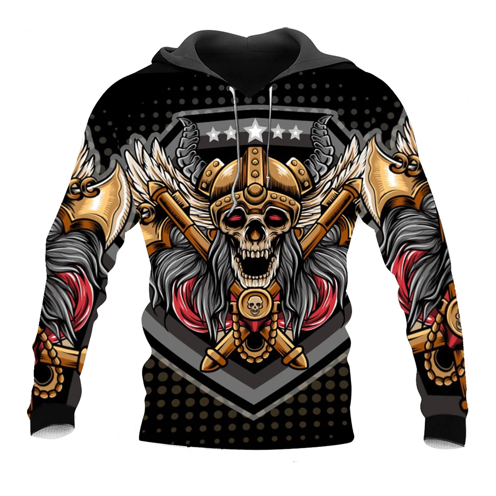 

Men Hooded Hoodies Skeleton Print Pullover Long Sleeve Top Halloween Casual Simple Autumn Winter Punk Moletom Streetwear Clothes