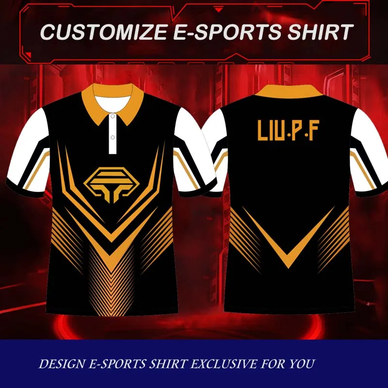 DIY Настроить поло e-спортивный трикотаж с модным принтом коротким рукавом рубашка