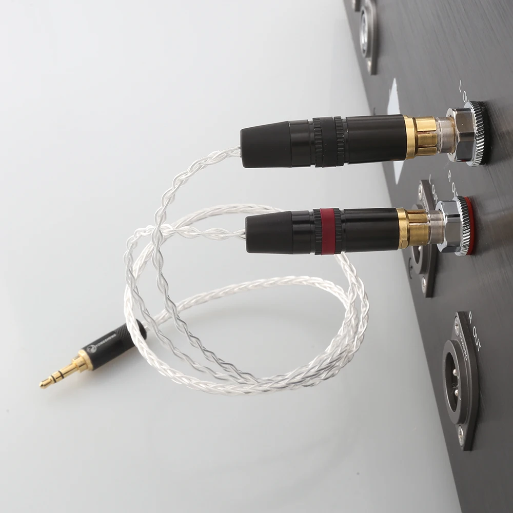 Audiocrast 3 5 мм стерео 2 RCA Штекерный аудио адаптер кабель 8-cores 7N OCC медный