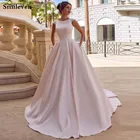 Свадебные платья в пол Smileven, розовые, атласные, в стиле бохо, платье принцессы, невесты
