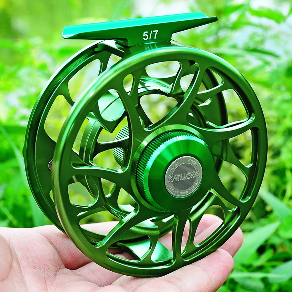 

Fly Fishing Aluminum 5/7-7/9-9/10 WT 3+1BB Wheel Fly Fishing Reel Fly Reel CNC Machine Left&Right Handle Green Color Casting New