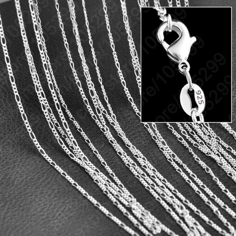 

New Arrivals 10 PCS/Lot 16-30 Inches Silver Needle Figaro Necklace Chain Pretty Good Fashion Women Jewelry Gift