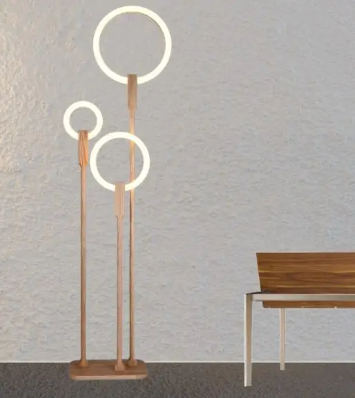 

Nordic LED Living Room Standing Lighting Modern Floor Lights Acrylic Home Illumination Wooden Deco Fixtures Bedroom Floor Lamps