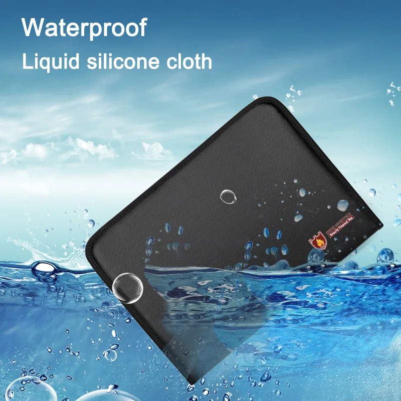 Fireproof Document Bag 12 Pockets Waterproof Fire Resistant Safe Envelope for Cash Passport ING-SHIPPING | Канцтовары для офиса и