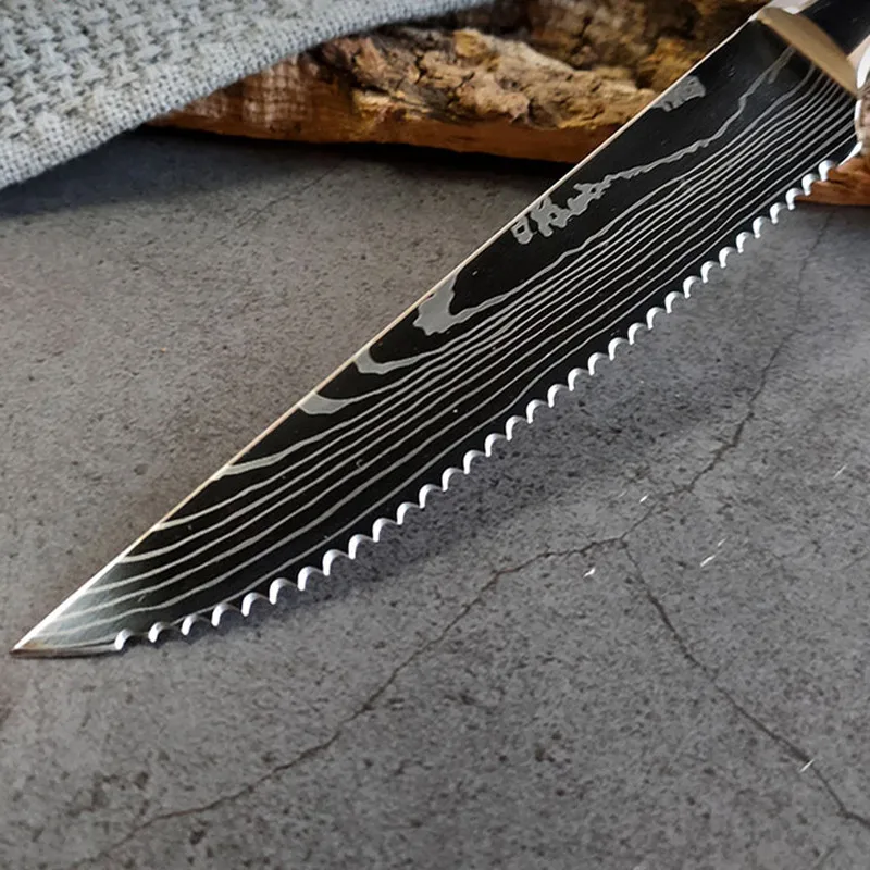 Столовые приборы из нержавеющей стали для говядины набор зубчатых ножей стейка