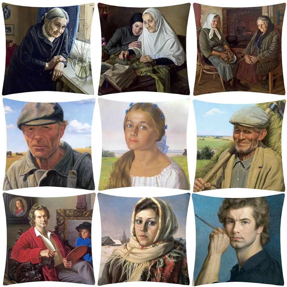 Ручная роспись портреты военные наволочки российские Ретро Винтажные