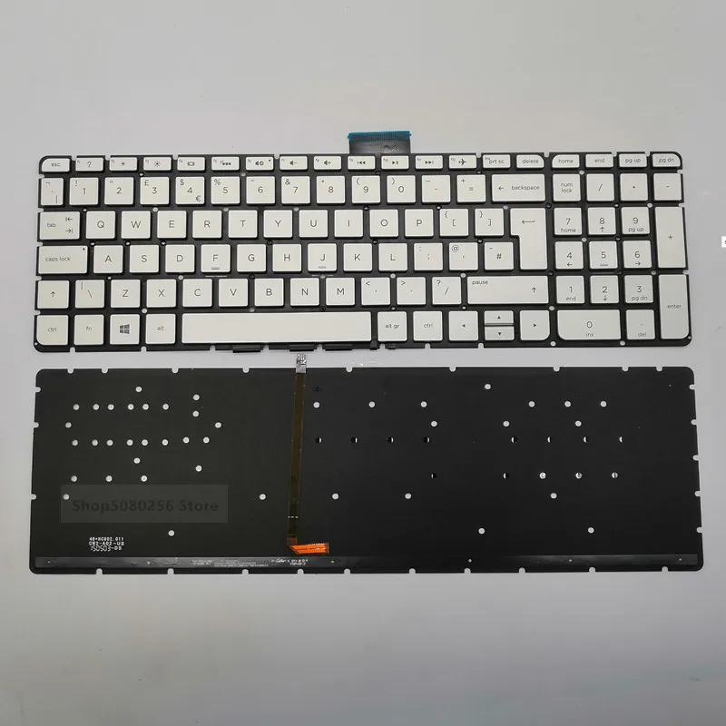 Новая английская клавиатура для HP Pavilion 15-ab 15-ak 15-bc 17-ab 15-ab000 15-AE 15-AH 15-AU с серебристой