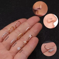 nose piercing body jewelry cz nose hoop nostril nose ring and ear ring tiny flower helix cartilage tragus ring piercing jewelry
