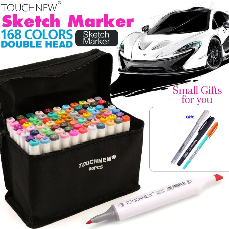 TOUCHNEW Art Marker Set Alcohol Based Double-headed Sketch Pen For Drawing Manga Design Art Set Supplies
