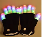 Новинка, светящиеся праздвечерние товары, светящиеся перчатки, светодиодная лампа, светящиеся 7 режимов, светящиеся наконечники для пальцев, черный