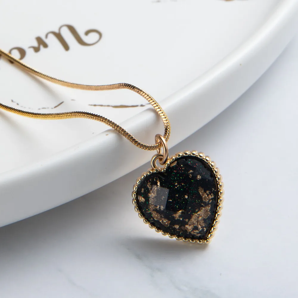 Романтический милый красочный в форме сердца кулон-цепочка для женщин и девочек