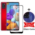 2 в 1 защитное стекло на весь экран для Samsung A21s Защита объектива камеры для Samsung Galaxy A21 S A2 A 2 1 21 21 s закаленная пленка