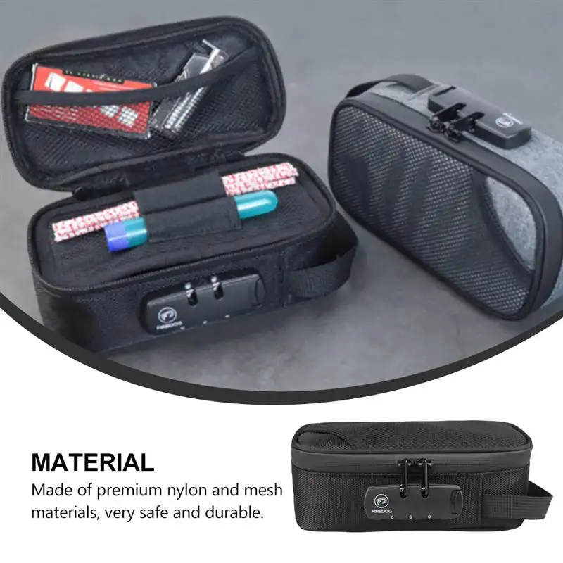 

1Pc Travel Deodorant Bag with Password Lock Activated Carbon Storage Bag Black