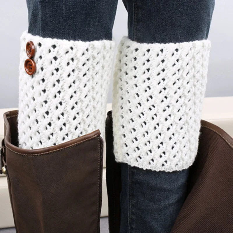 Женские гетры на пуговицах Осень зима Короткие полые манжеты для ботинок модные