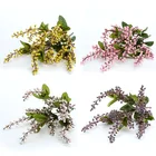 Искусственные искусственные красные вишни из акации, 5 вилок