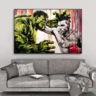 Постеры и принты супергероев Марвел, Халк и боксерский король, Тайсон, холст, Настенная картина, HD печать, декор для гостиной