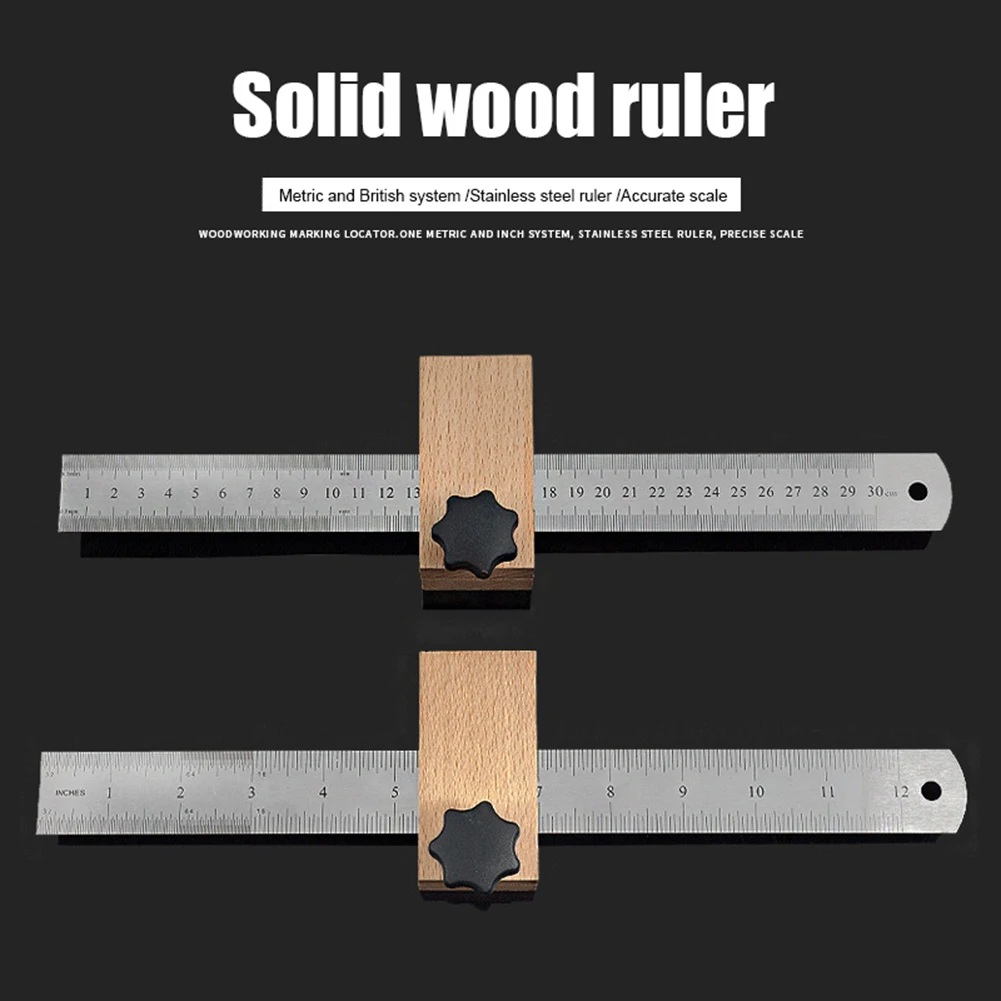 

Плотницкая линейка, локатор, Золотая резьба, деревянный квадратный штангенциркуль, деревообрабатывающий позиционер, линейка из нержавеюще...