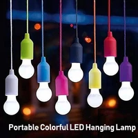 portable colorful led hanging lamp drawstring light tent camping lighting bulb retro lighting outdoor home night light outdoor