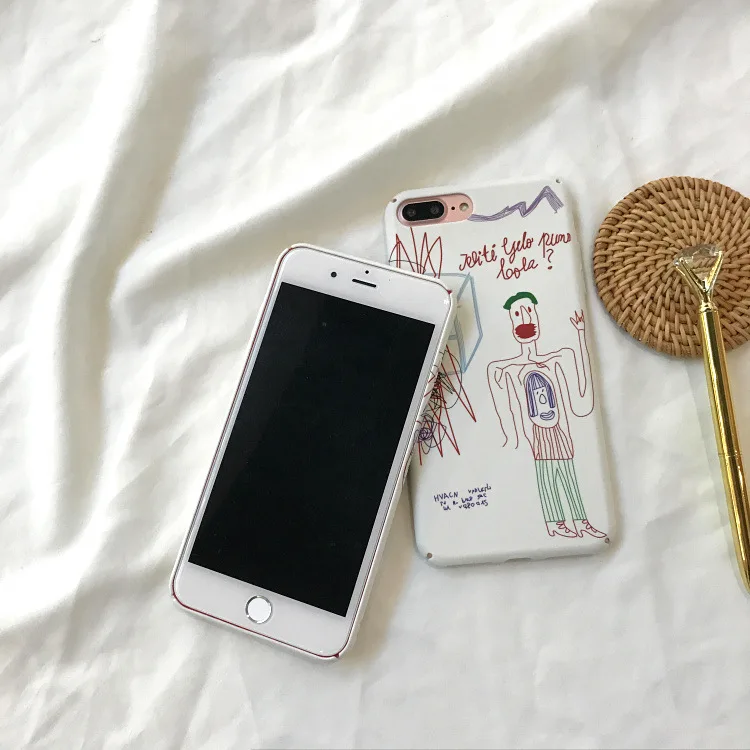 Чехол для iPhone X 6 6S Puls 7 8 Plus в стиле ретро с рисунком граффити жесткий матовый