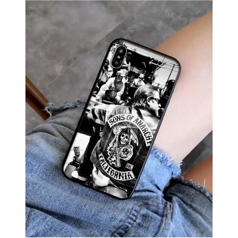 FHNBLJ American TV Sons of Anarchy Black TPU Soft Phone Case Cover for iPhone 11 pro XS MAX 8 7 6 6S Plus X 5 5S SE XR SE2020